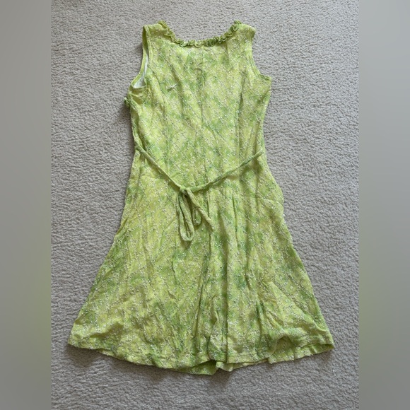 Vintage unbranded stretchy green sleeveless lace overlay qipao midi dress, sz S - Picture 6 of 6